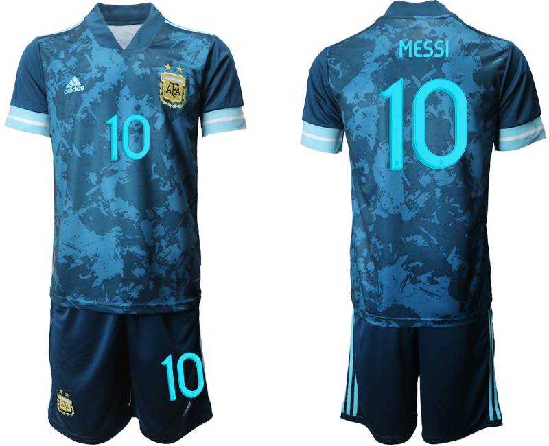 Men 2021 National Argentina away #10 blue soccer jerseys->more jerseys->NBA Jersey